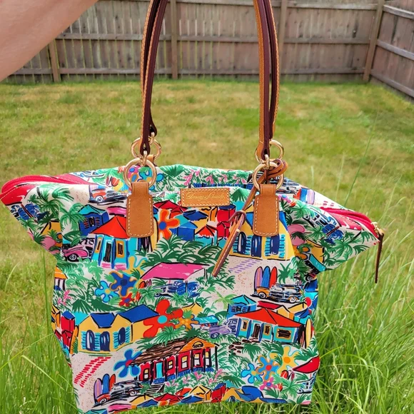 Dooney & Bourke Sandbar Large Tulip Shopper ~ Beachy ~ Coastal ~ VGUC w/tags - Picture 2 of 16